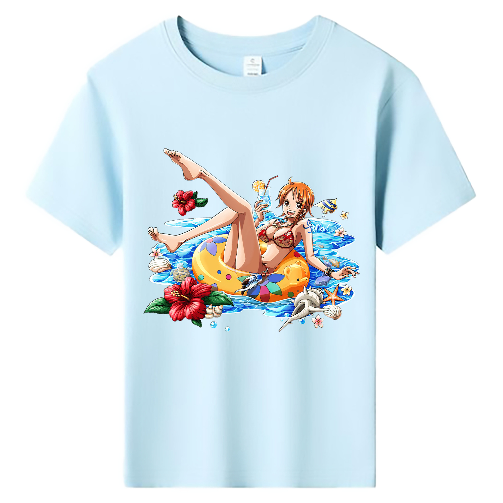 （画像用） ワンピース ナミ ONE PIECE Nami 綿100％キッズTシャツ（フロントプリント）
